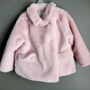 Zara Baby Girl Outerwear Collection Faux Fur Coat 18-24 months Rose Pink